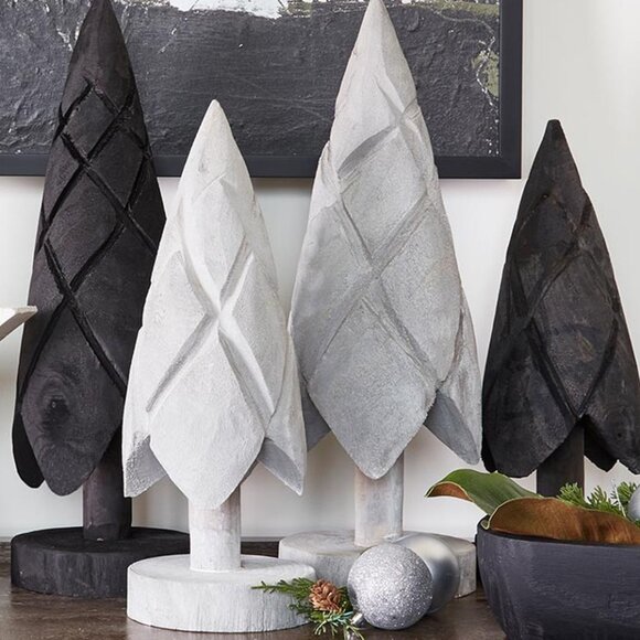 SB Designs Studio Gray Paulownia Wood Trees, Set of 2/NWOT - Picture 3 of 14